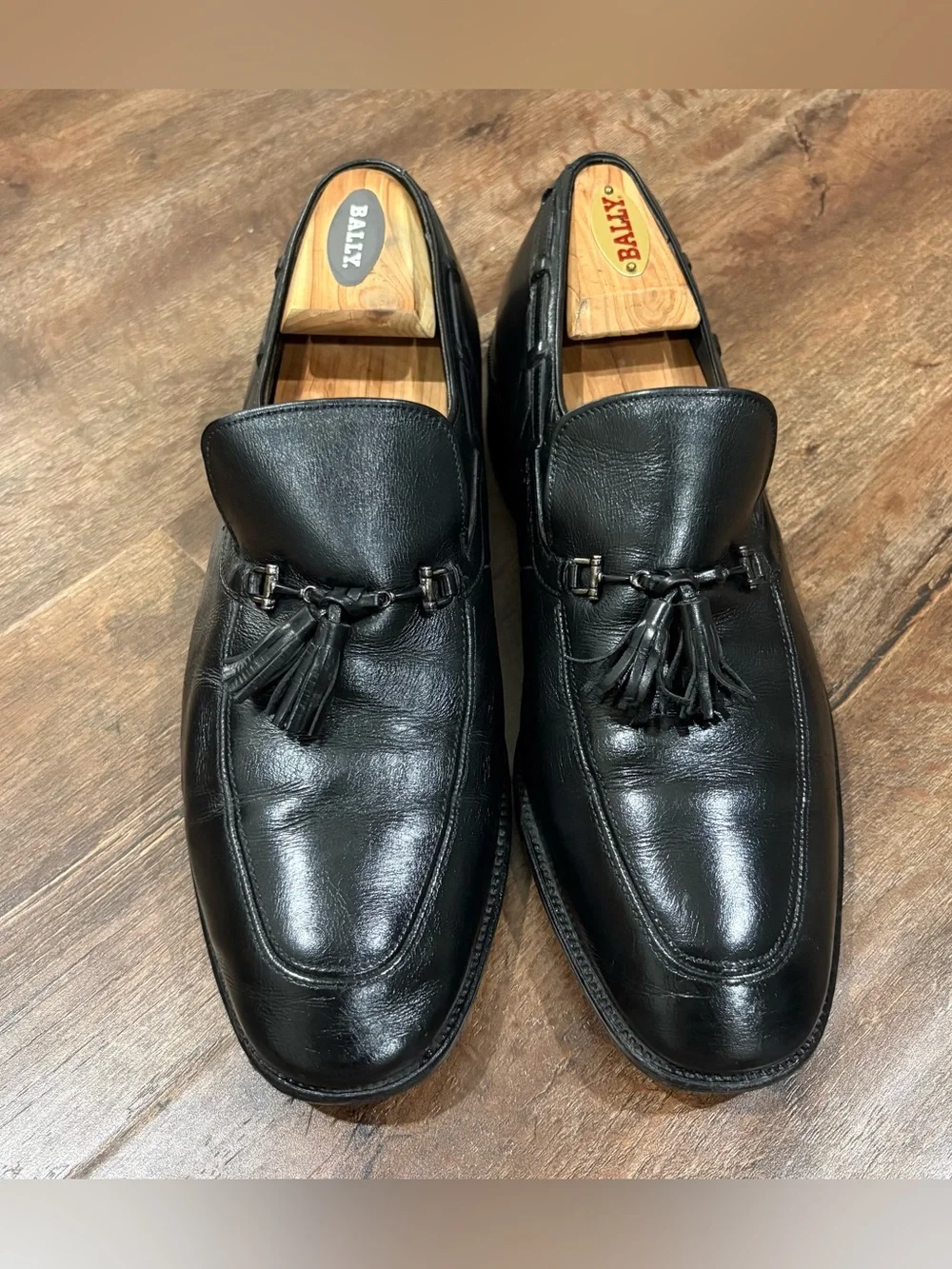 Vintage Made In USA Black Leather Slip On Dress Shoes Sears Loafers Mens 10D